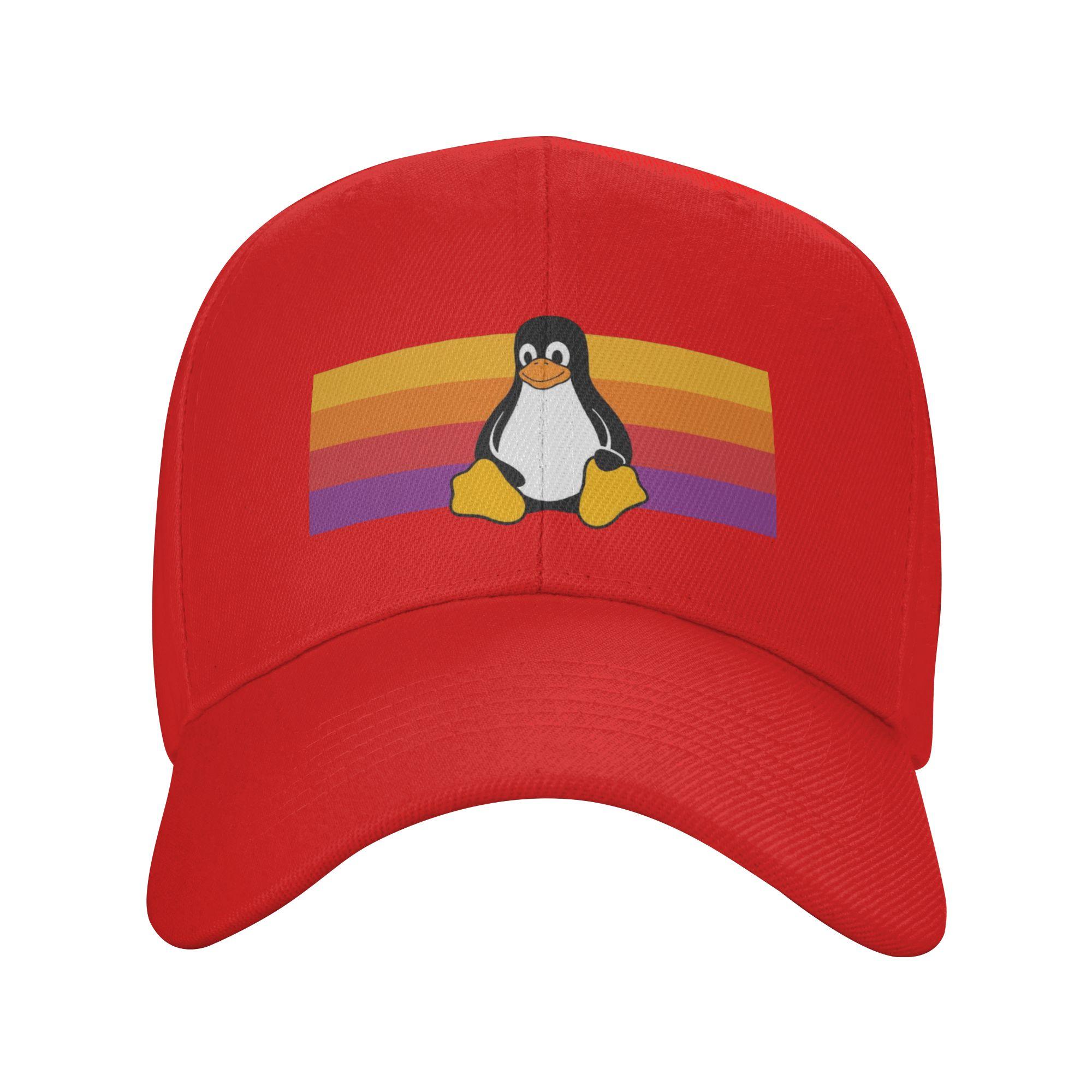 Tux Penguin Sun Baseball Cap Linux Summer Casual Trucker Hat For FeUnisex Unisex Kpop Rock Snapback Cap One Size