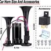 Durable 600DB Black Electric Horn Durable Tube Metal One-piece Electric Pump Horn with Relay Car Horn