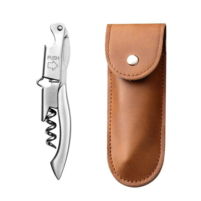 Stainless Steel Corkscrew Wine Key Beer Bottle Opener Foil Cutter Wood Handle Openers Waiters Wine Knife Corkscrews Sommelier