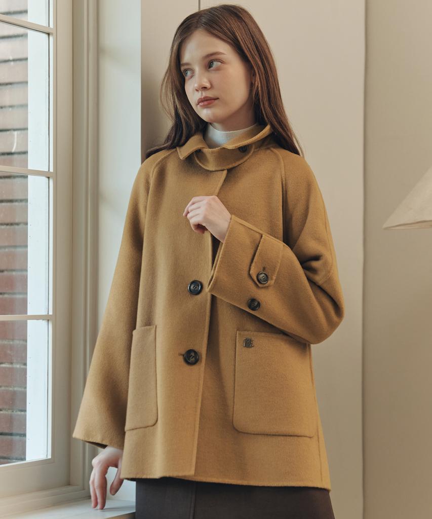 ZEROSTREET Handmade A-Line Wool Half Coat / Camel