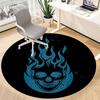 1pc Flame Skull Office Round Area Rug, Indoor Mat Suitable For Office, Under Office Chairs Bedroom Living Room Home Decor, Room Deco 040