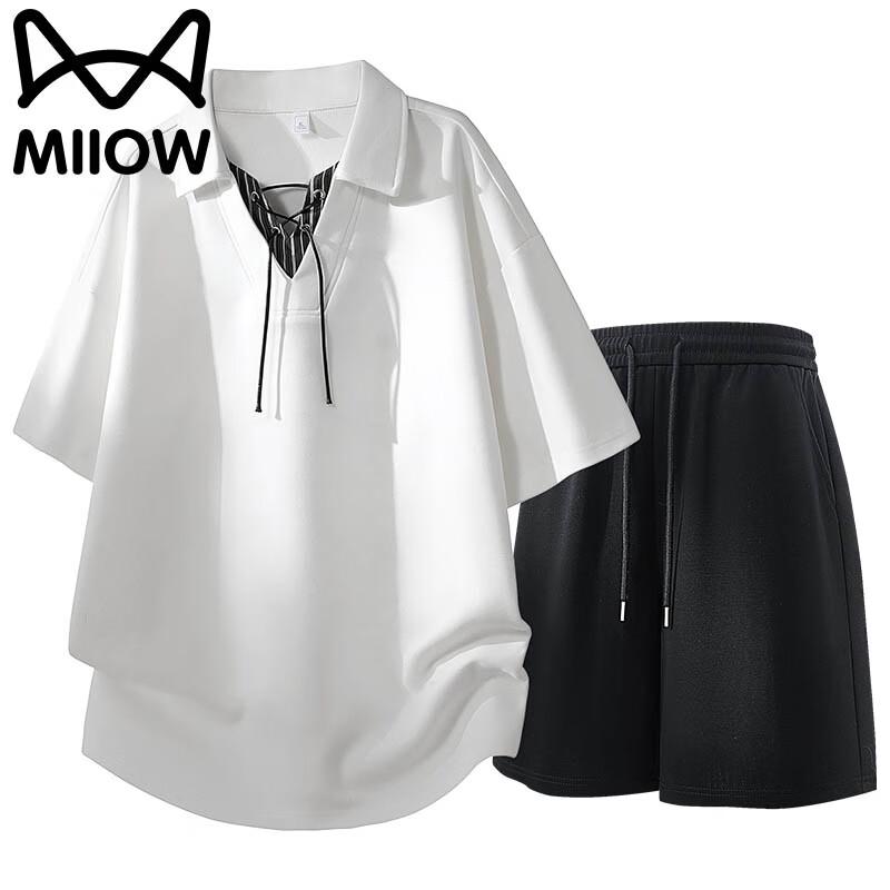 

Men s Summer V-Neck Casual Two-Piece Set 3XL