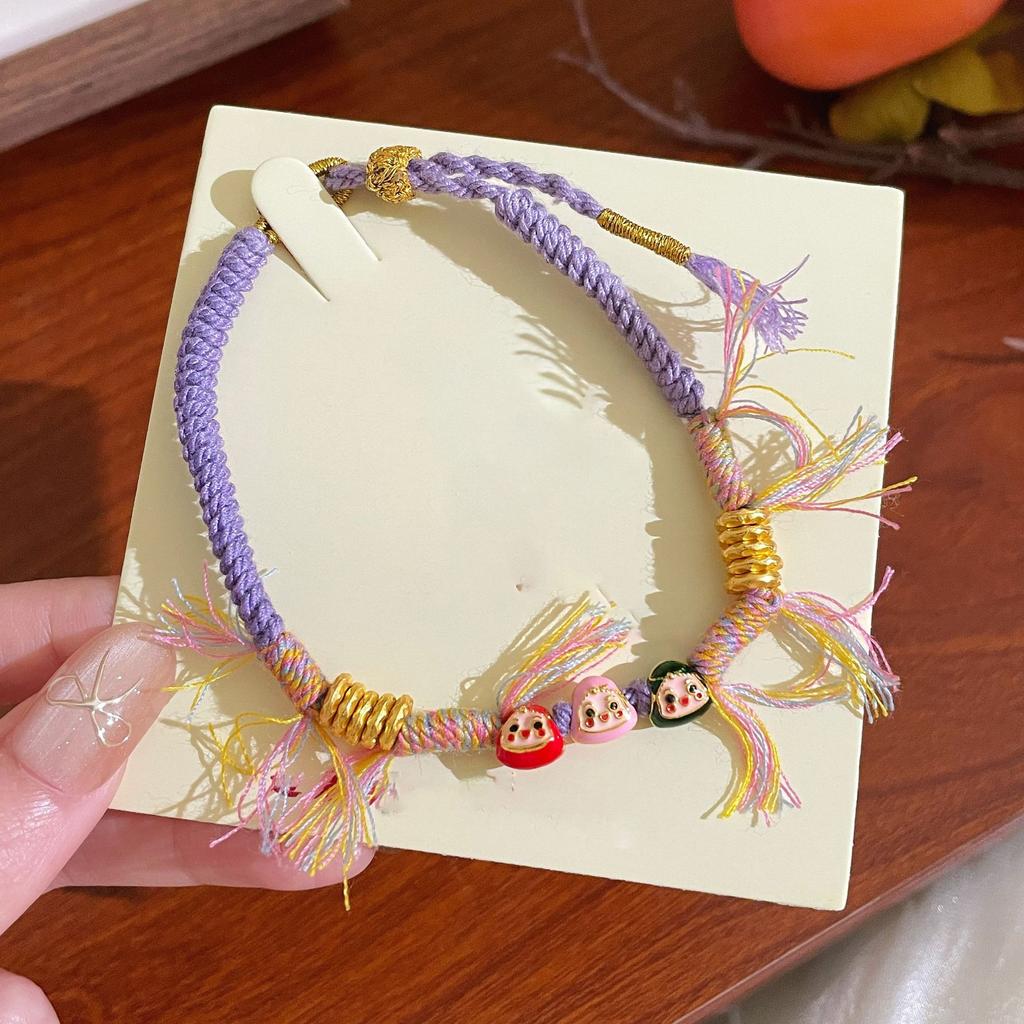 Handmade woven rope dripping oil triangle bracelet cute niche design temperament fashionable versatile exquisite jewelry women