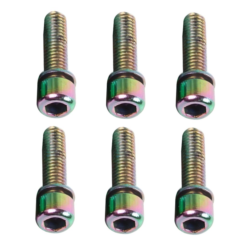 of 6 Bicycle Stem Screws M5x18mm Bolt with Washer Allen Tapered Bolts Screw Hardware for Bike