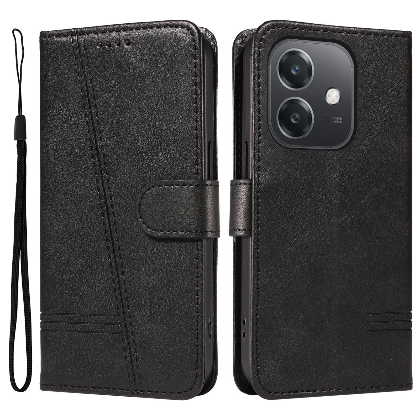 

For Oppo A5x 5G/A3x 4G/5G (India)/A3 4G/5G/A60 5G/A40 4G/A40M 4G Case Flip Wallet T-Shape Lines Leather Phone Cover C