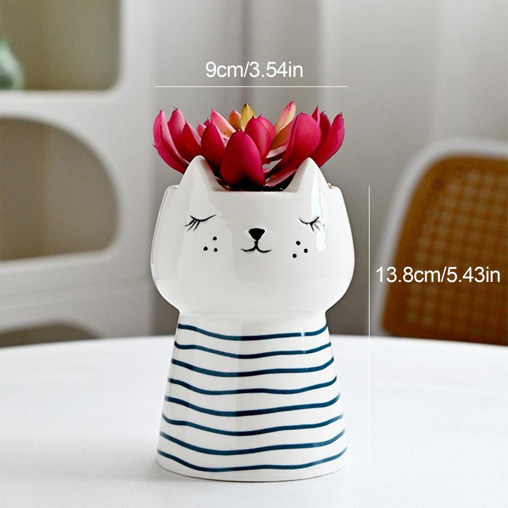 Cute Cartoon Animal Ceramic Flower Pot Creative Succulent Planter for Indoor Home Decor