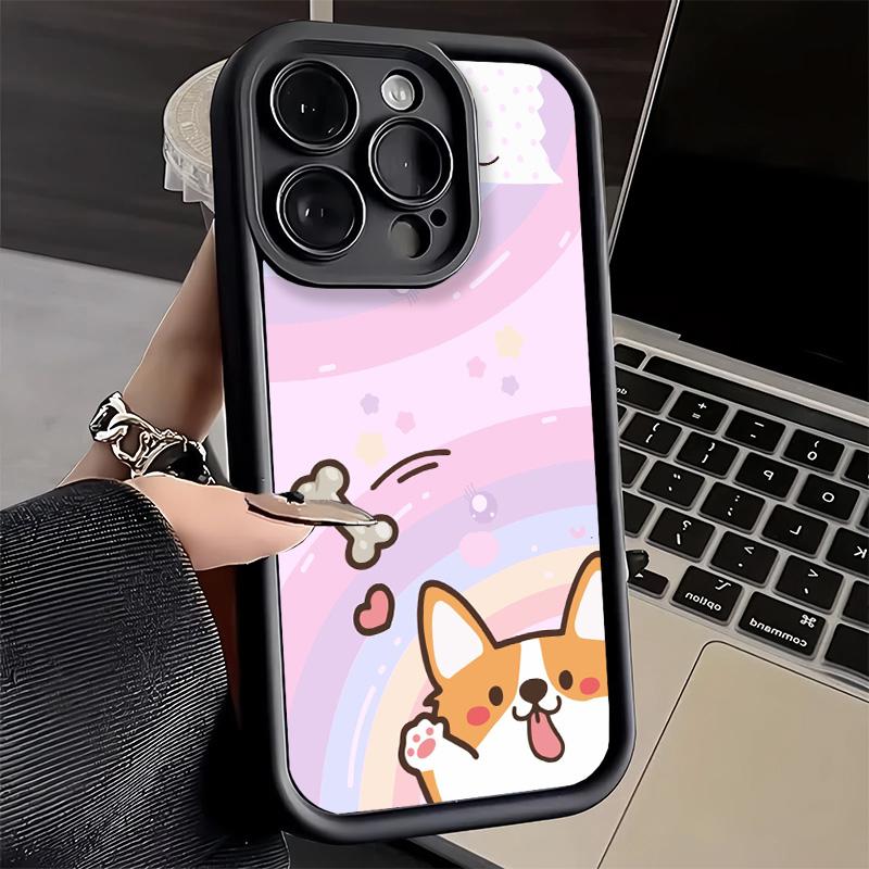 Phone Case for iPhone 17 Air 16E 15 16 Pro Max Corgi Dog Cute Cover 14 Plus 13 12 Mini Soft Shell Silicone Fundas