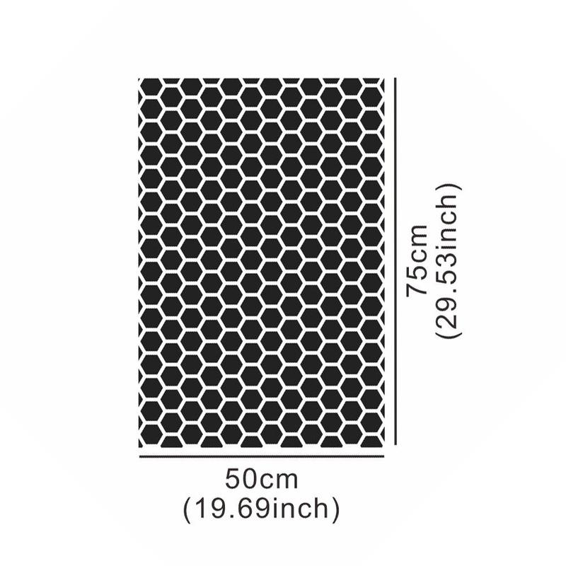 Universal 75X50cm Hexagon Geometric Mesh Pattern Vinyl Sticker For Window Car Accessories Self-Adhesive Side Window Sun Shade