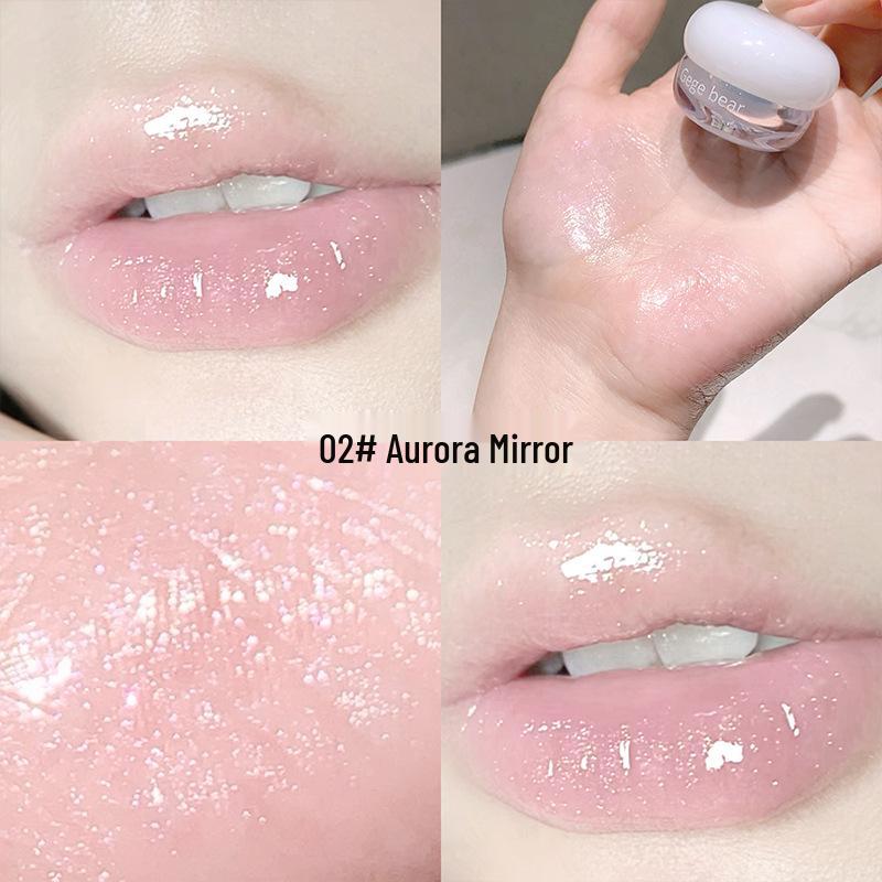 GegeBear Luminous Solid Lip Gloss: Moisturizing Nude Color for Plump, Age-Reducing Lips in Autumn/Winter.