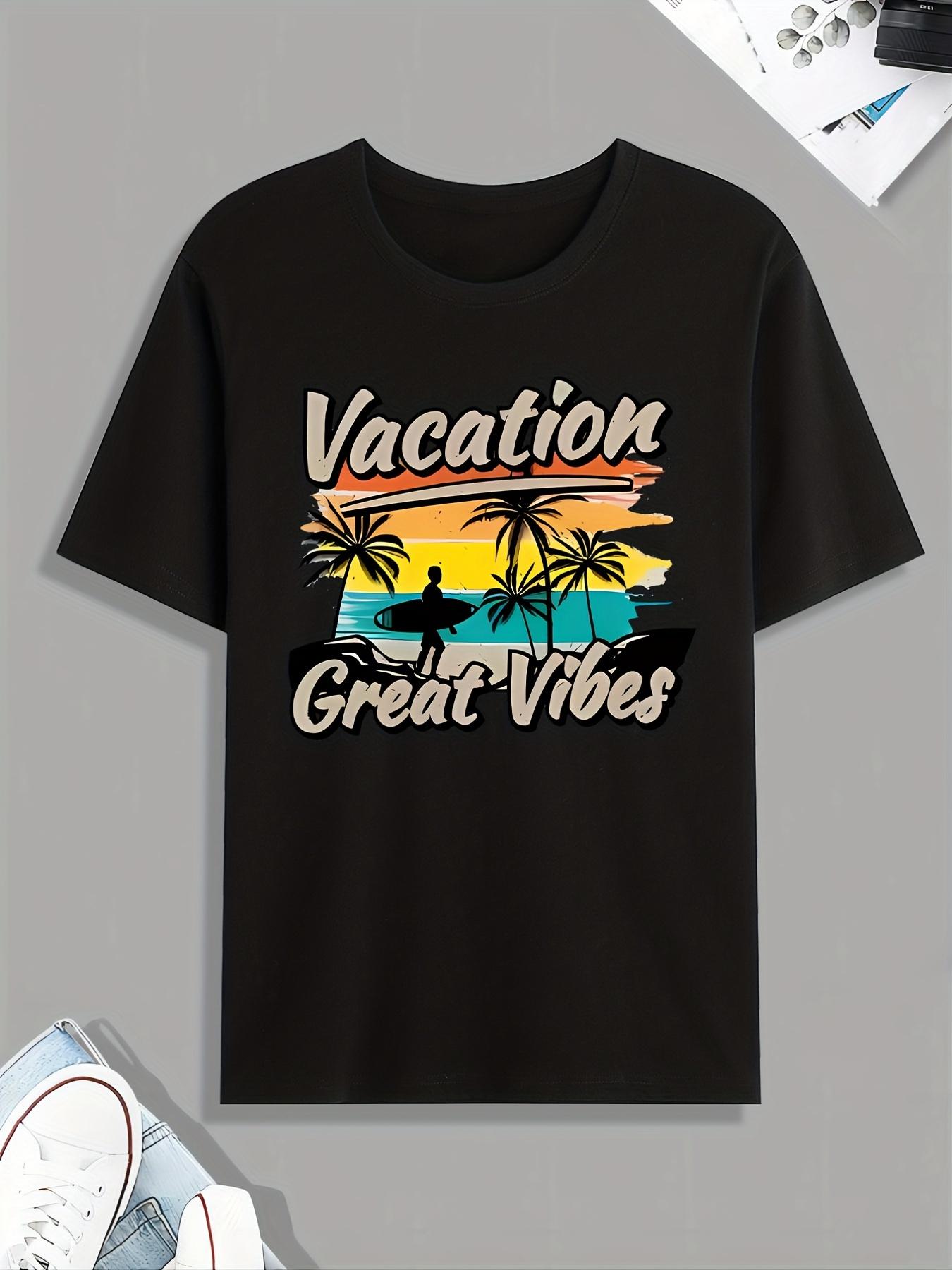 Beach Vacation Print Tee Shirt XXL
