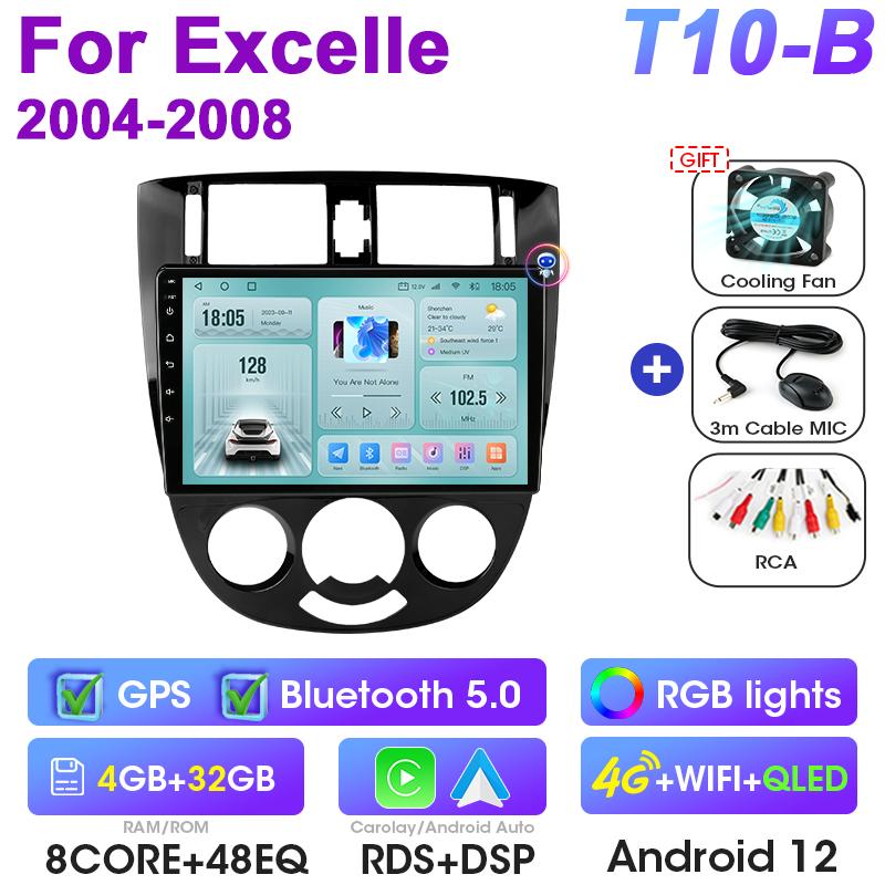 For Chevrolet Lacetti J200 For Buick Excelle Hrv For Daewoo Gentra 2 2 Din Android 12 Car Radio Multimedia Video Player Carplay
