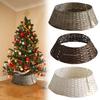 Rustic Christmas Tree Collar  Woven Wicker Tree Base Stand Cover For Artificial Holiday Decoration Ring Skirt Basket For Tree, Natural & Stable