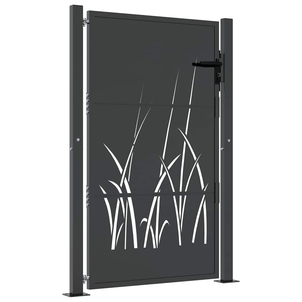 vidaXL Gartentor Anthrazit 100x125 cm Stahl Gras-Design
