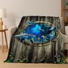 3D Illusion Breaking Wall Dinosaur Animal Series Flannel Blanket,Cozy Soft Throw Blanket for Home Bedroom Bed Sofa Cover Kids