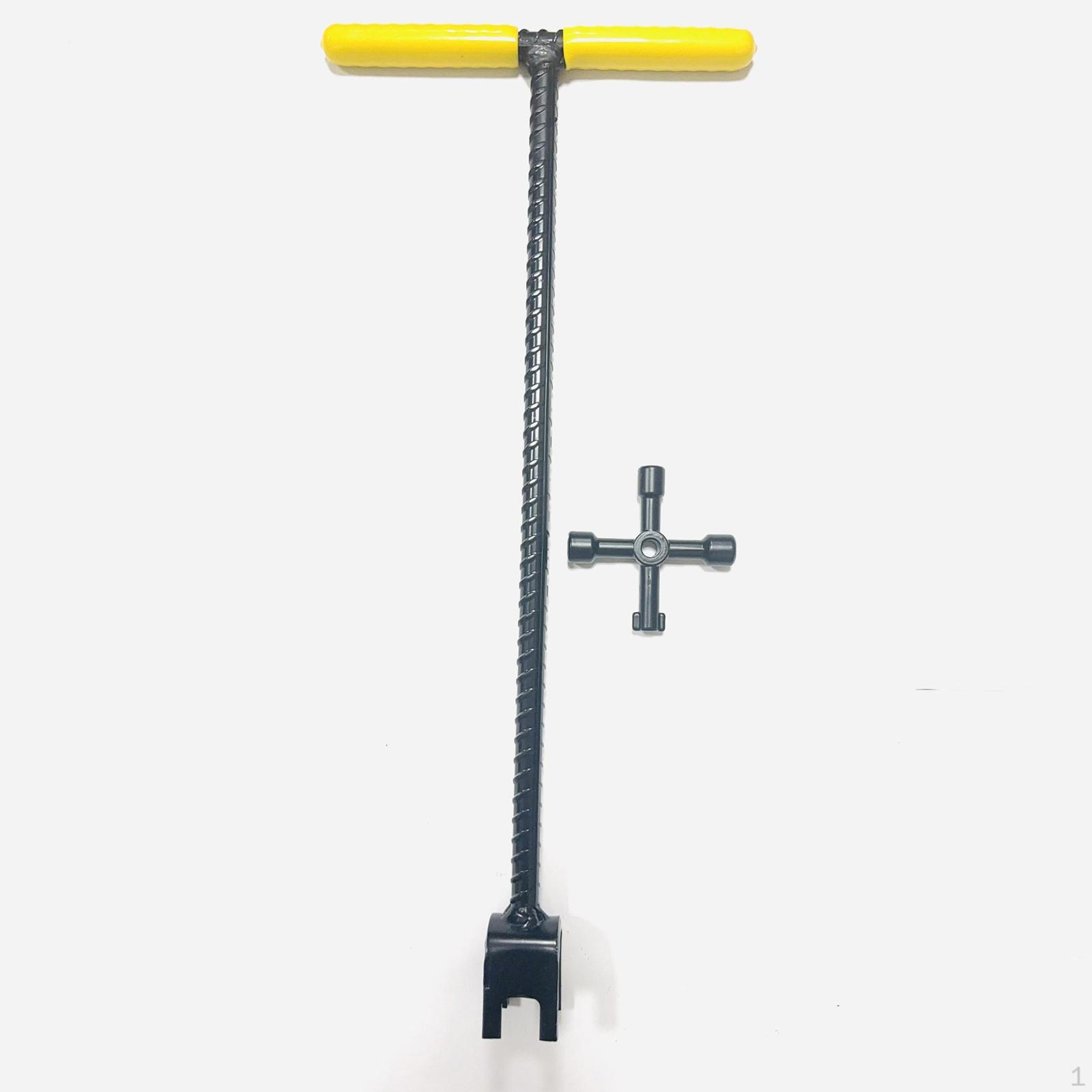 

Water Meter Key Heavy Duty 4 Way Utility Versatile Garden Shut Off Tool T Handle for 17inch Yellow