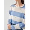 Zhaojun Women's Striped Mulberry Silk Blend Long-Sleeve Knit Top