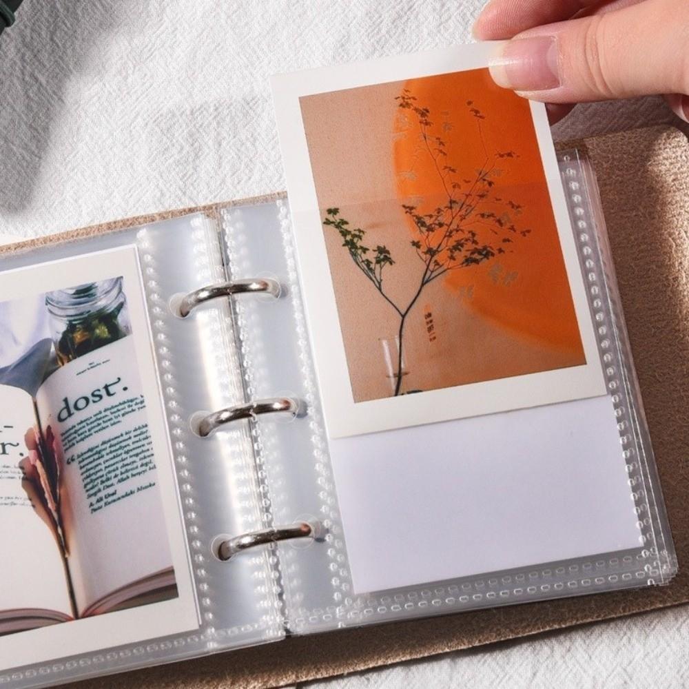 PU Leather Mini Photo Album Pocket Scrapbook Retro Photo Book Student