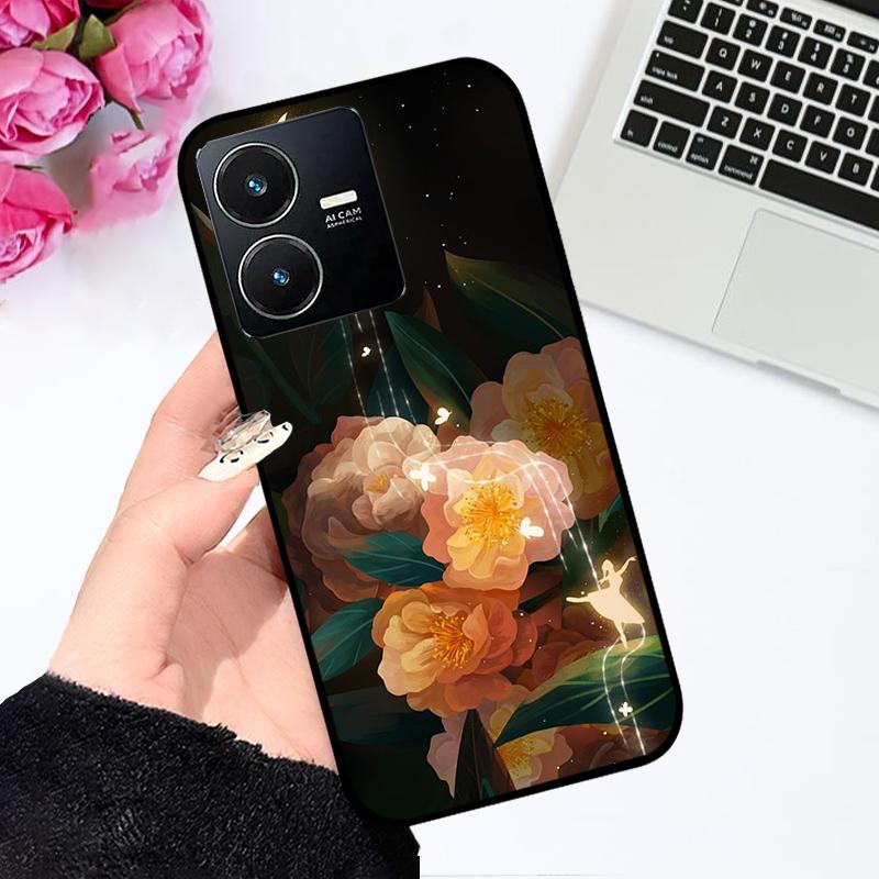 Pour Vivo Y22 4G Coque V2207 V2206 Y22s Impression Couleur Mat TPU Silicone Souple Housse de Téléphone Pour Vivo Y35 4G Pare-chocs Anti-choc Fundas