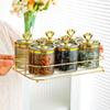 LISM Kitchen Food Storage Jar Set with Golden Rack