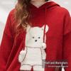 UNIFREE Hooded Bear Jacquard Knit Sweater