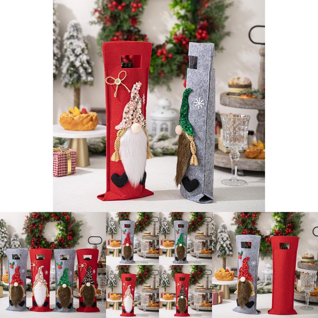Charming Rudolph Wine Bottle Bags For Christmas Party Decorations In Various Colors