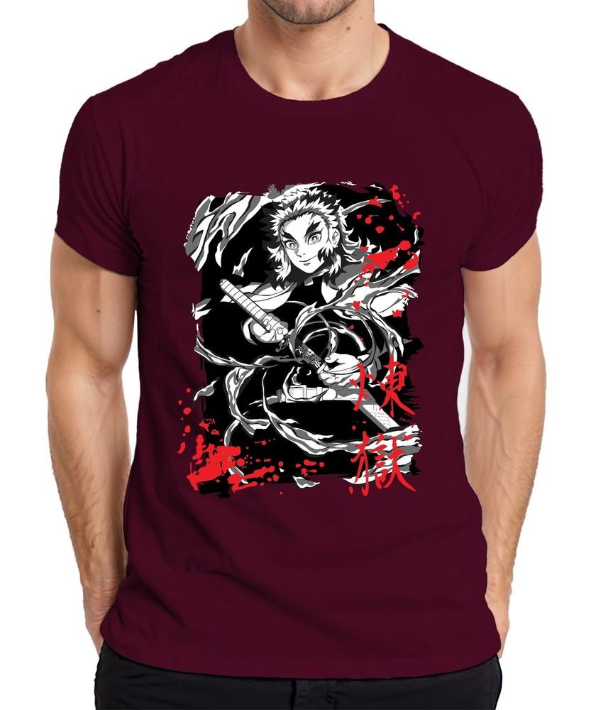 Rengoku Kimetsu No Yaiba Flames Sword Anime Fan Grunge Unisexs Tshirt