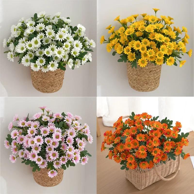 5pcs Artificial Flowers Plants 31cm Sun Flower Colorful Small Daisy Silk Home Garden Decoration Chrysanthemum Wedding DIY Party