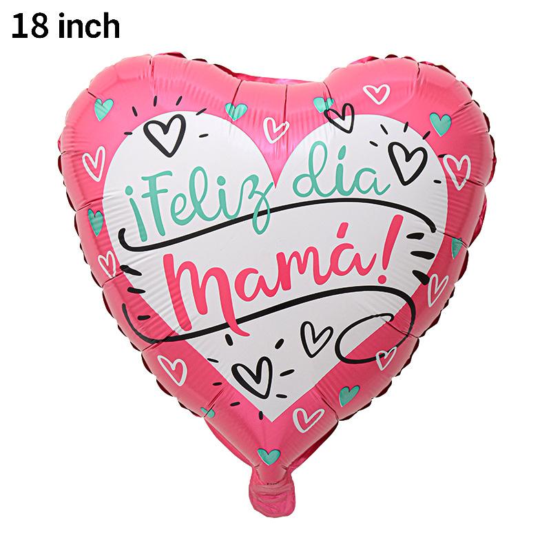 

Spanish Mother S Day Balloon Atmosphere Arrangement Aluminum Foil 18 Inch Heart Spanish Balloon Aluminum Film Spanish Mother s Day #1