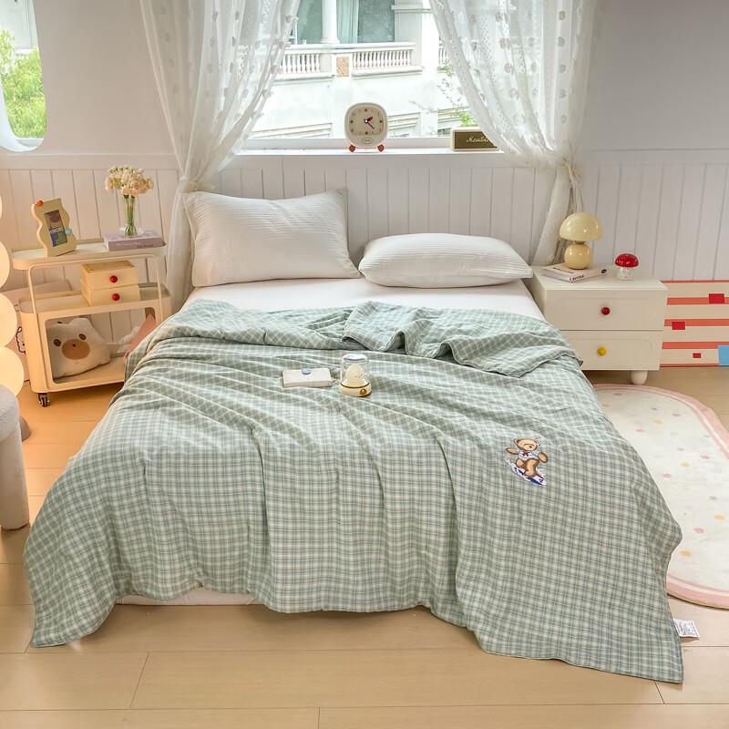 TEDDY ISLAND Double-Layer Embroidered Tussah Silk Quilt