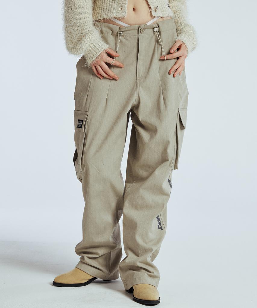 OOH-AHH Loose Fit Cargo Pants (Beige)