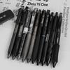 5Pcs Retractable Gel Pen Korean Fashion Simplicity Transparent Writing Pen Quick Drying St/Cs Tip 0.5Mm Black Ink Scrapbook Pen