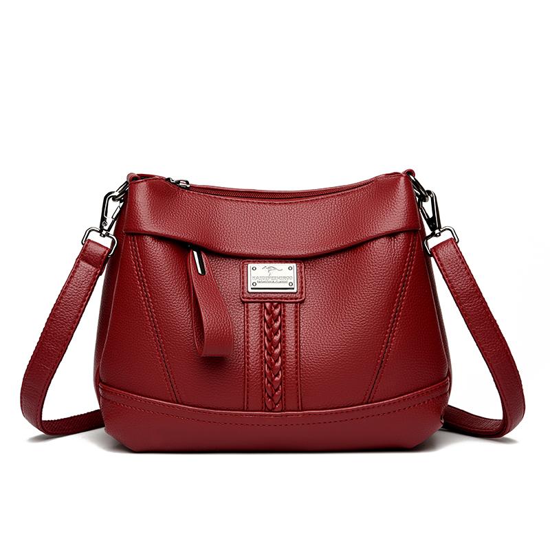 

High Quality Soft Leather Women Tote Bag Luxury Solid Color Ladies Shoulder Crossbody Bags Fashion Female Messenger Handbag