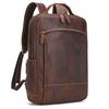 Vintage Men's Crazy Horse Leather Backpack Genuine Large Retro Rucksack Classic Travel Bag with Laptop Compartment