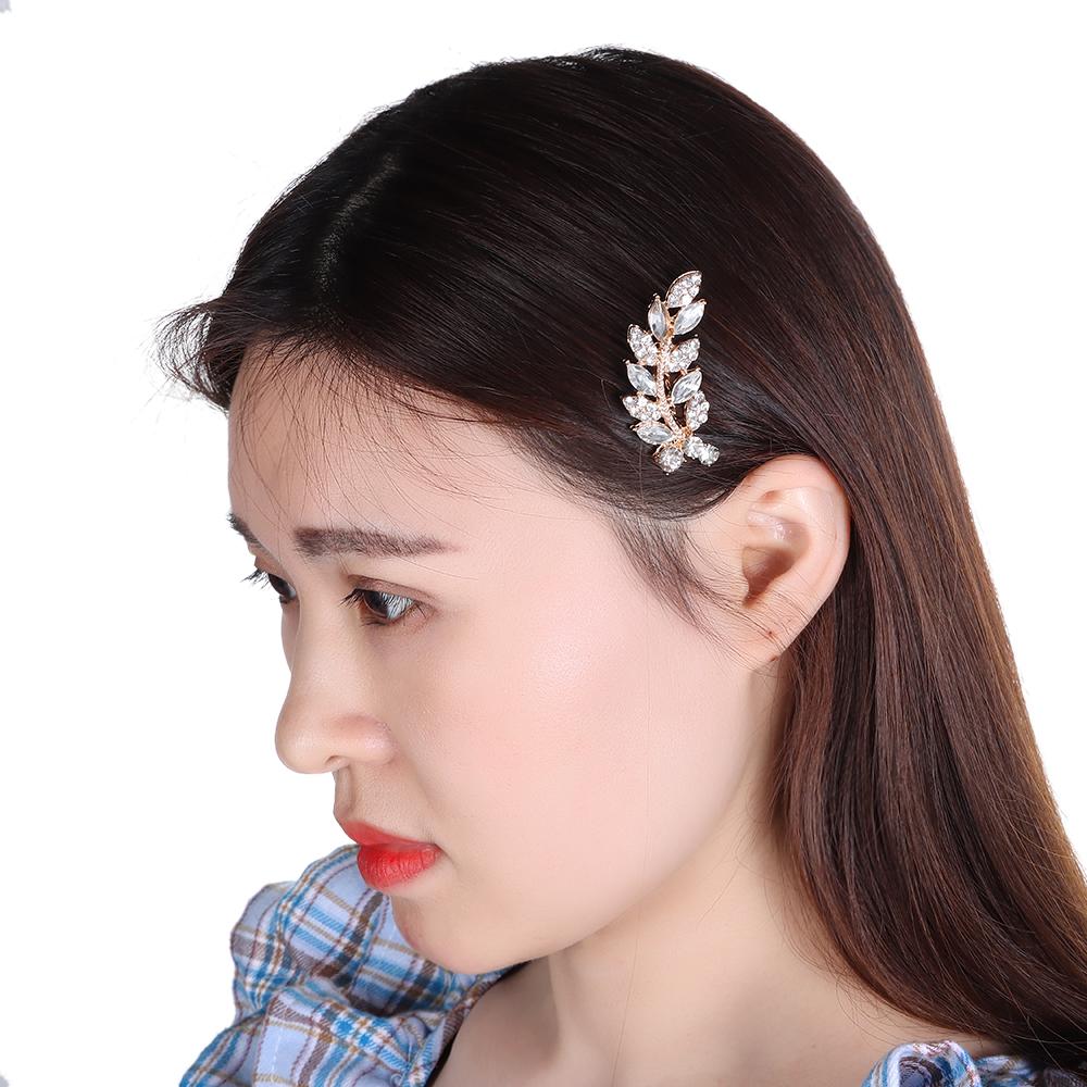 Romantic Hair Jewelry Pearl Leaves Tiara Headpiece Hair Combs Bridal Clips Flower Hair Pin
