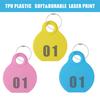 1 set Livestock Animal Identification Hang Tag Kit Adjustable Nylon Collar TPU Double-sided Serial Number Hang Tag & Metal Ring