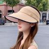 Hat Summer Women'S Sunscreen Hat Large Brim Empty Top Hat Alphabet Face Cover Sun Hat Outdoor Versatile Sun Hat