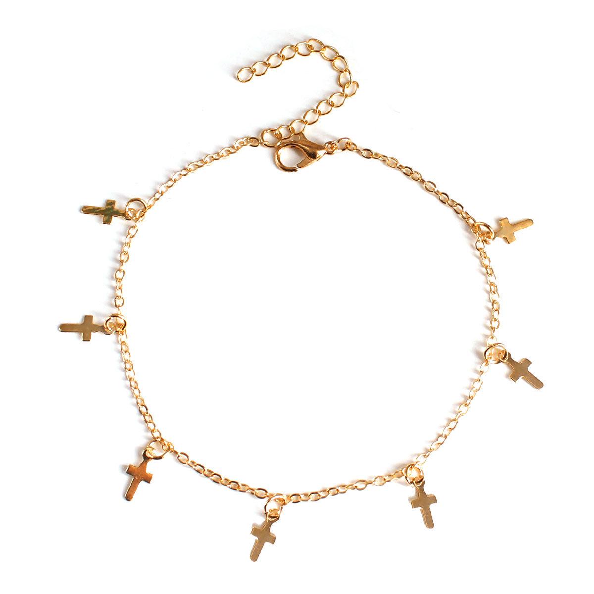 

Fashion and popular foot accessories, the first launch of the new cross anklet золотой