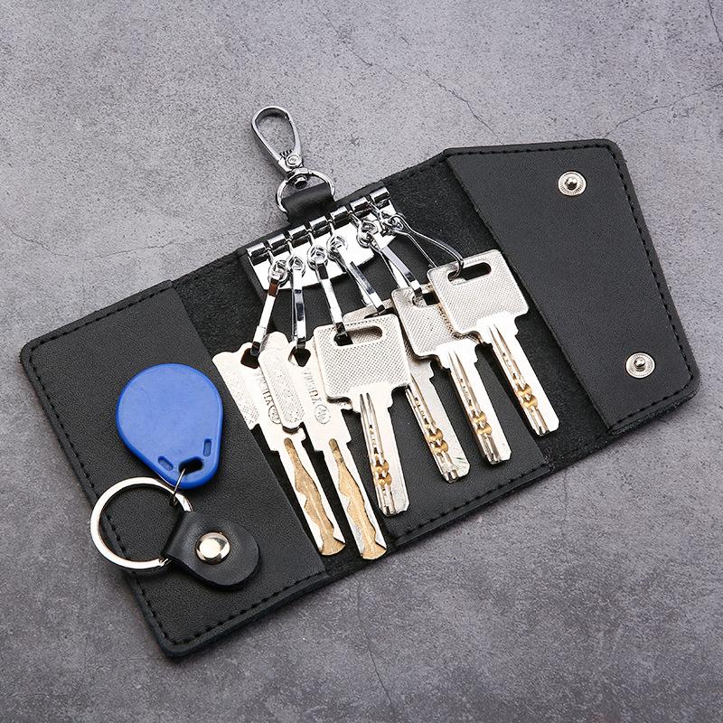 Genuine Leather Keychain Bag Men Women Key Holder Organizer Pouch Car Key Bag Simple Housekeeper Key Case Gifts Mini Card Bag