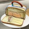 High-End Travel Makeup & Toiletry Bag with Colorblock Design - Large Capacity and Portable