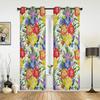 Botanical Iris Flower Windows Curtains Living Room Bedroom Window Treatments Household Kitchen Curtains
