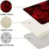 4Pcs Bathroom Shower Curtain Set  Red Rose Bathroom Curtain With 12 Hooks Non Slip Rugs Toilet Cover Mat Bathroom Partition