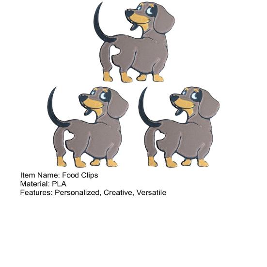 3Pcs Dachshund Bread Clips Set Funny Butt Bag Clips Reusable Plastic Sealing Clips for Food Bags Novelty Kitchen Gadgets