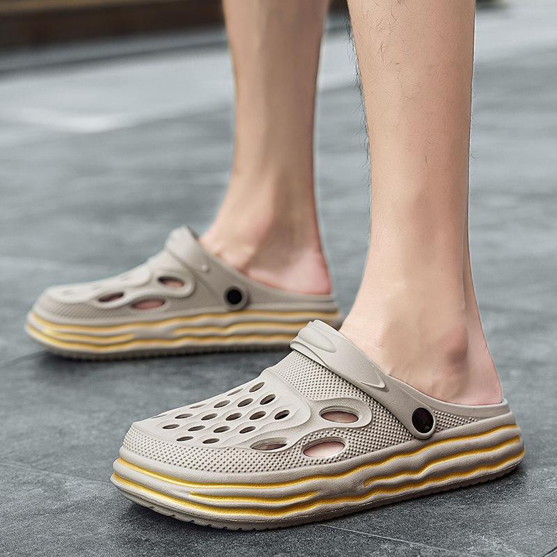 Fashion Hot Sale Brand Clogs Men Sandals Casual Slippers EVA Lightweight Sandles Summer Beach Men's Half Drag New Mens Slip on Shoes