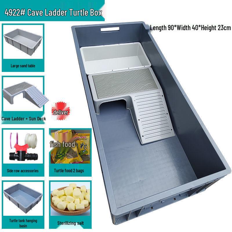 Large Plastic Turtle Tank with Sunning Platform and Breeding Box