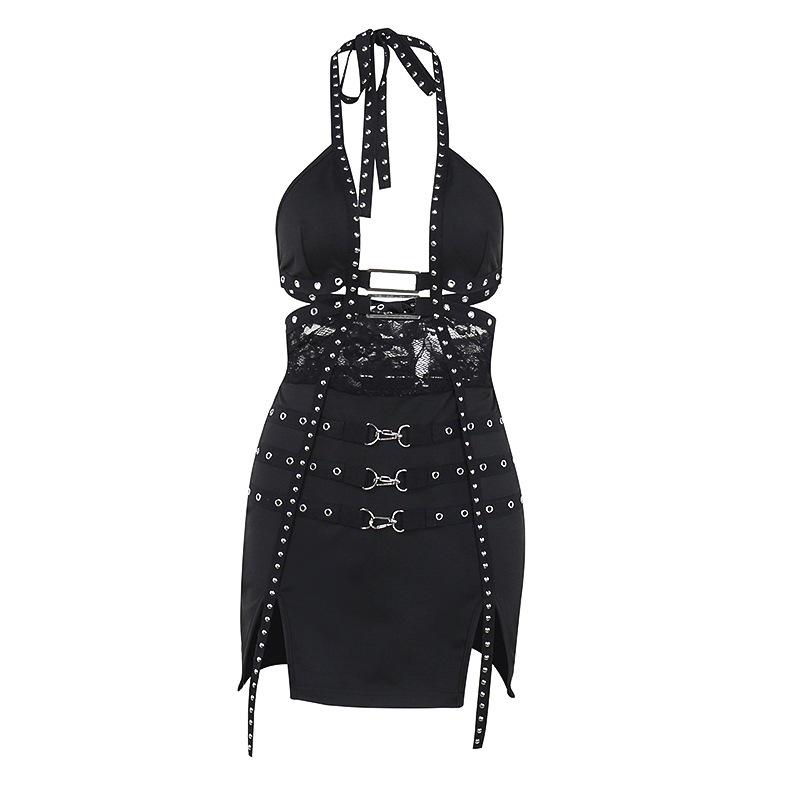 European Style Sexy Slim Fit Open-Back Dress - Summer 2024 Hip-Hugging Design for Women