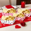 12Pcs/Set Creative Disposable Paper Food Trays Boat-Shaped Trays Paper Valentine's Day Dinner Plate Rectangular Festival
