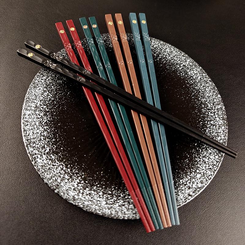5/10 Pairs Janpanese Reusable Chopsticks Sushi Sticks For Food Noodles Alloy Chinese Korean Chopsticks Kitchen Tableware