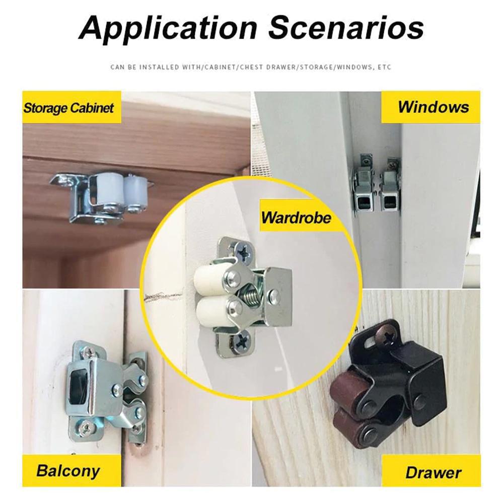 Zăvor cu arc pentru ușa dulapului, cu închizătoare dublă cu rolă - Accesorii hardware pentru mobilier vintage pentru RV, camper, dulap, sertar