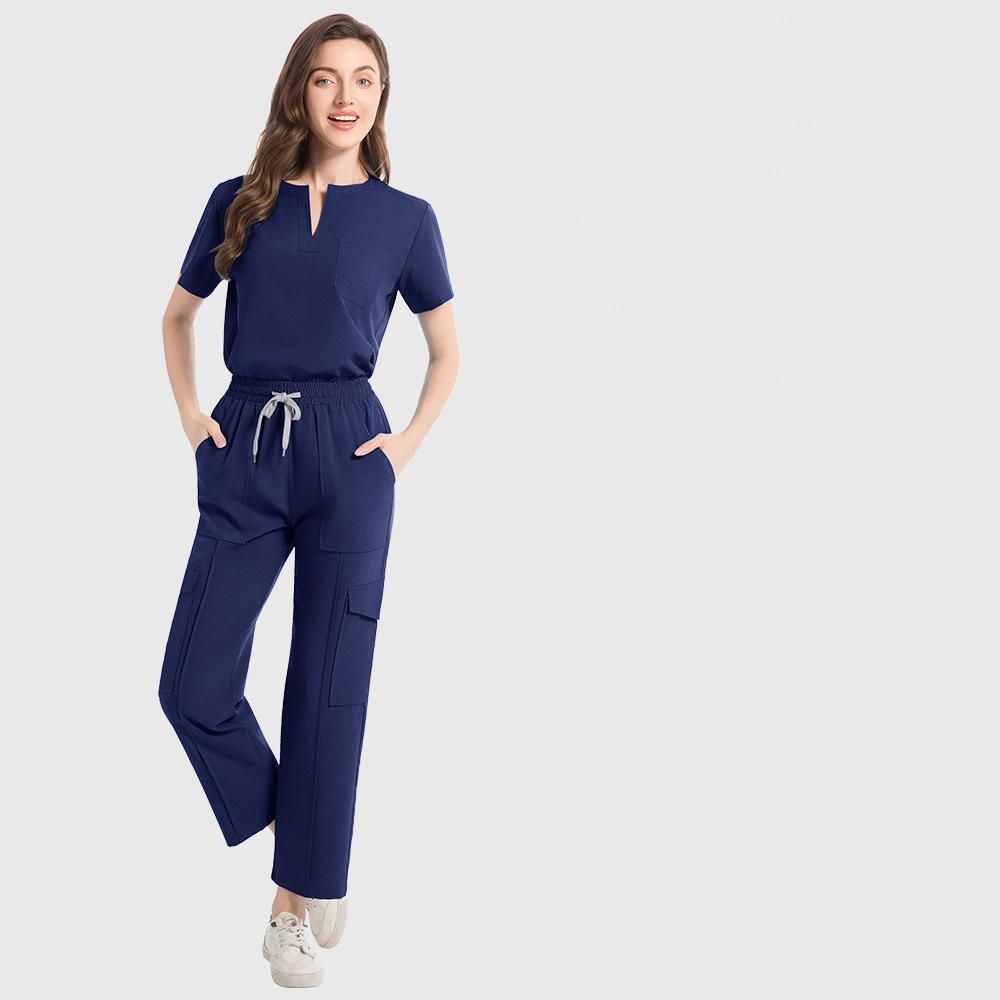 Medizinische Damen Krankenschwester Scrub Set Taschenhose OP-Saal Schönheitssalon Arbeitskleidung