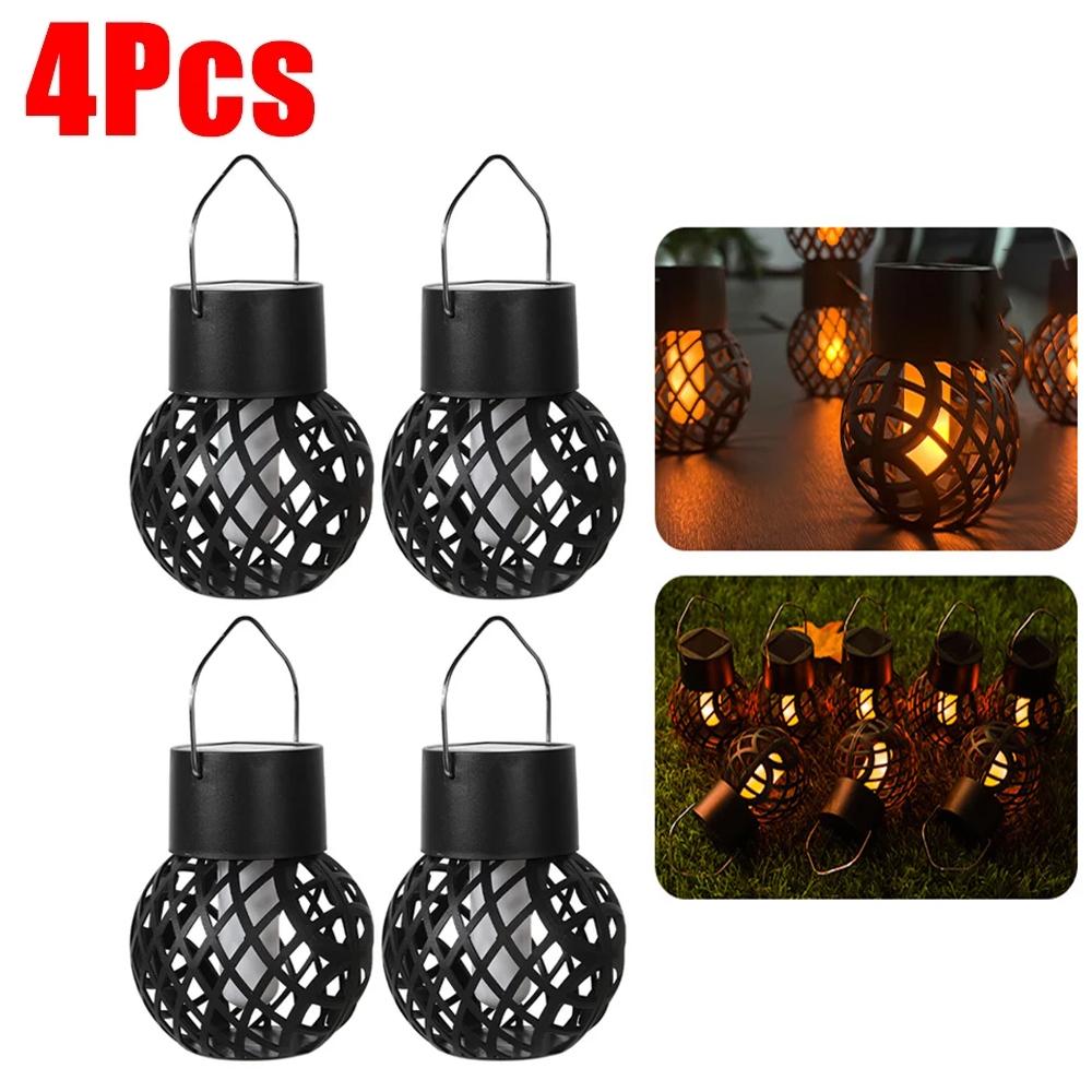 1/4/8 Opakowanie LED Zewnętrzna lampa solarna Ogród Dekoracja Płomień Efekt Wisząca Latarnia Wodoodporna Lampa LED do Patio Ogród Podwórko